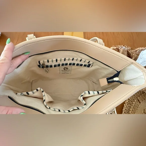 Spartina 449 Linen & Leather Tote – Brand New Coastal Carryall - Picture 9 of 11